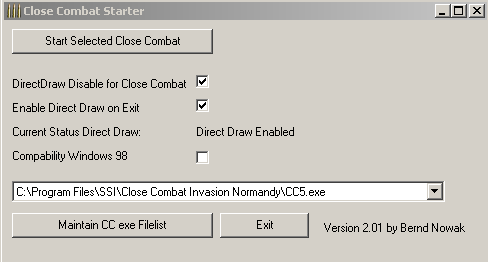 Close Combat Starter for DirectX and Windows98 Compatibility