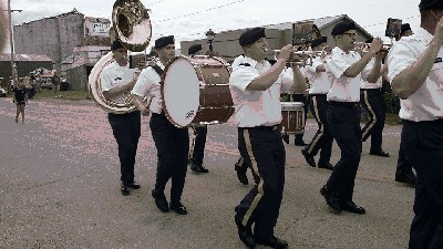 7 - Mark marching with 1st INF Band.jpg