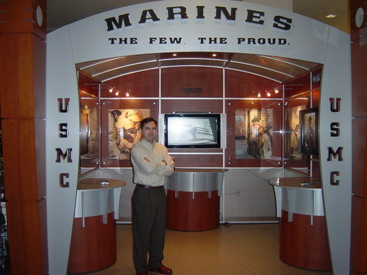 Click to view full size image
 ============== 
Close Combat Marines Kiosk at the Pentagon, Sept 2005
Steve McClaire - Lead Programmer on this project
Keywords: marines pentagon