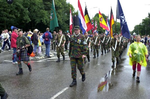 Click to view full size image
 ============== 
The Parade
Me in front of parade into Nijmegen town
