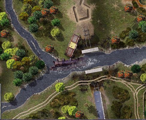 Click to view full size image
 ============== 
SL:s fantastic map
The Supply train has fallen into the river.
