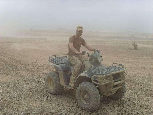 Click to view full size image
 ============== 
Me driving a US Airforce quad 
