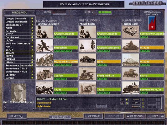 Click to view full size image
 ============== 
Italian battlegroupscreen
New El Alamein CCV mod
Keywords: Africa Alamein