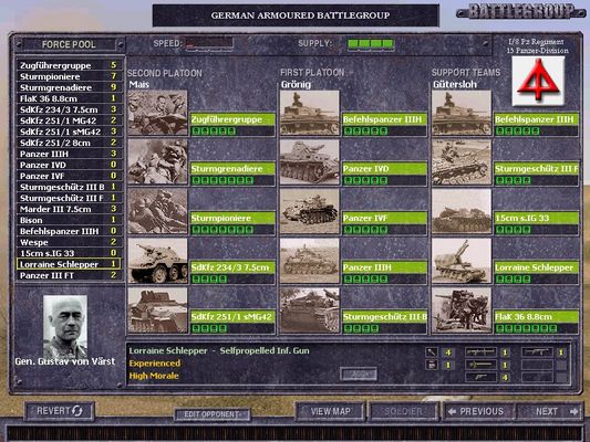 Click to view full size image
 ============== 
German battlegroupscreen
New El Alamein CCV mod
Keywords: Africa Alamein
