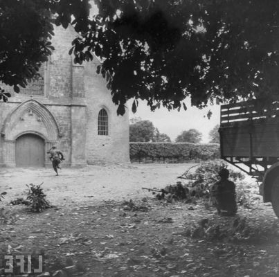 Click to view full size image
 ============== 
Sainte Mère Eglise 7th June 1944
Main Entrance

