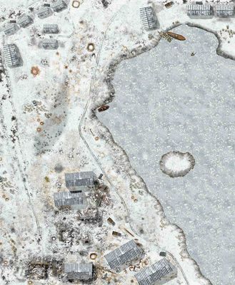 Click to view full size image
 ============== 
Sarpa Lake
South of Beketovka, Sarpa Lake is one of the three salted lakes situated in the south of Stalingrad. Here began on november 20th the second part of the soviet offensive. Here is a detail of the map.
