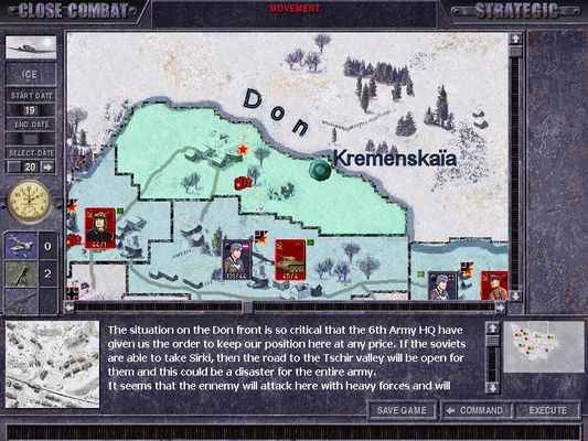 Click to view full size image
 ============== 
November 19, p.m..... Krementskaïa bridgehead made it... Now, the 6th army has to fight in Osinkij.... The best SDKDK map in terms of AI. Anyway, this infantry regiment is not suitable.... 1/204 PzRgt./ 22th PzD/ Gruppe Hollidt will be sent tomorrow morning to react to this critical situation
