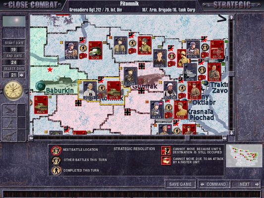 Click to view full size image
 ============== 
SDK Grand Campaign
Damned! The Soviets succeeded in penetrating into the airports area! And with one of their strongest BG's...
Suggest to send the StuG's of the 244 Sturmgeschütz Abtailung.... They will surely be able to help.
