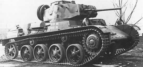 This is the Strv m/40 model.
The Tank came in 3 different models but all much the same in performance. 
The tank had a 37mm Bofors gun as main armament. The tanks had 2 (two) MGs as coax, this give a high rate of fire and would be a grate infantry grinder. The tanks was superbly protected in the front, it had 50mm armour plates, at same slope as the T34 (T34 had 45mm well sloped front). At the side the tanks are to weak, never expose the side or rear to the Germans tanks..  

