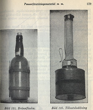 Swedish Molotov (Brandflaska) and hand grenade with extra add-on explosive cap (SoldI 42)
Swedish Molotov (Brandflaska) and hand grenade with extra add-on explosive cap (SoldI 42)  
