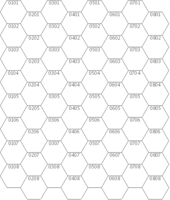 Click to view full size image
 ============== 
8 x 8 = 64
If the Wacht am Rhein stratmap is moddable then a mini hex grid becomes possible.
