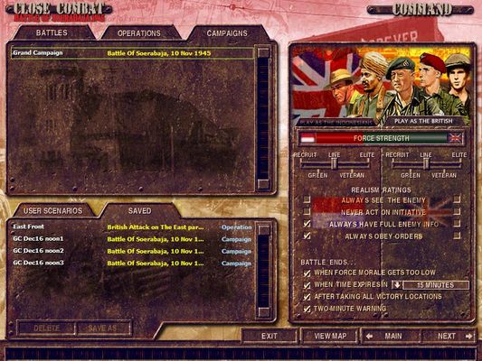 Click to view full size image
 ============== 
updated Command Screen - Play as the British (revision)
Keywords: BoS45 Surabaya Command Screen
