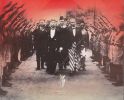 A unique photo of people greeting Indonesian dignitaries in Java with the well-known Nazi salute