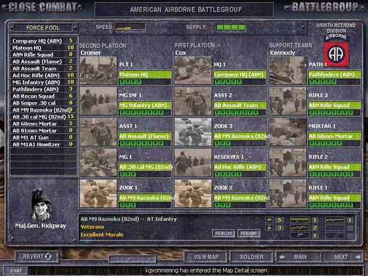 Click to view full size image
 ============== 
Day One BTB v1.3
Note that heavy support weapons are not available for ABN units when they jump in.
