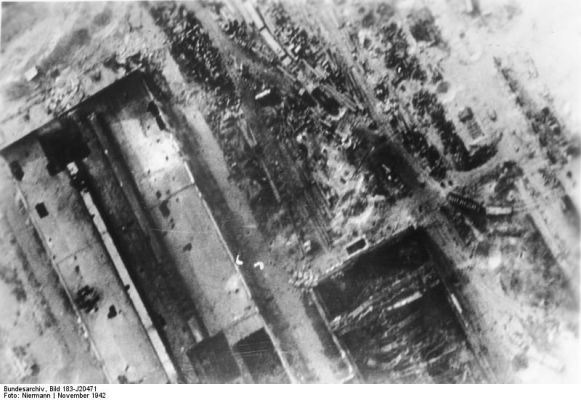 Click to view full size image
 ============== 
Stalingrad, destroyed workshops.

Source: German Federal Archive
